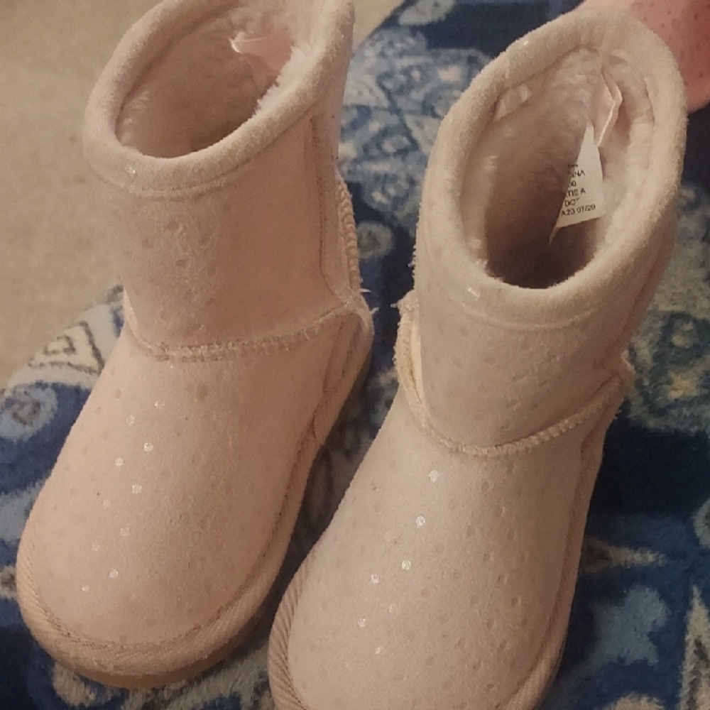 Pink Sparkly Winter Baby Boots